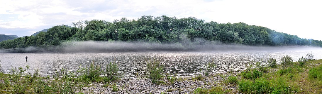 Tåge og dis over Gaula en sommeraften — 2011