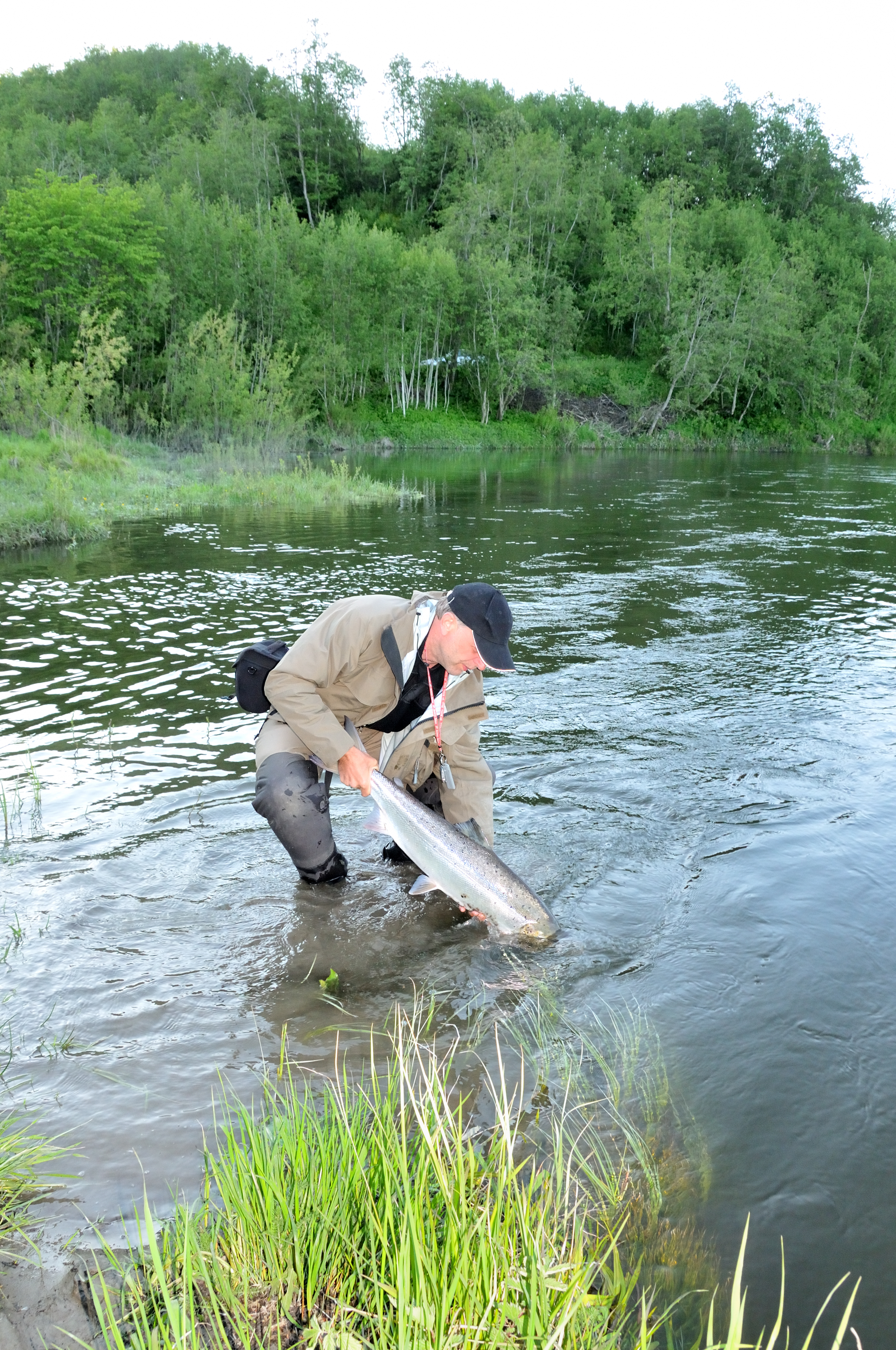 Carl med en laks på 6–7 kg — Gaula 2012
