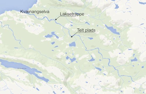 Overblikskort over Kvænangselva