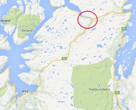 Overblikskort over Repparfjordelva