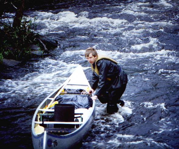 Ole p&aring; kanotur 1987