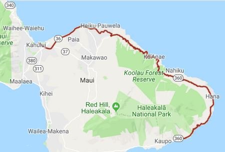 Road to Hana &mdash; den smalle bjergvej med 1000 harnalesving