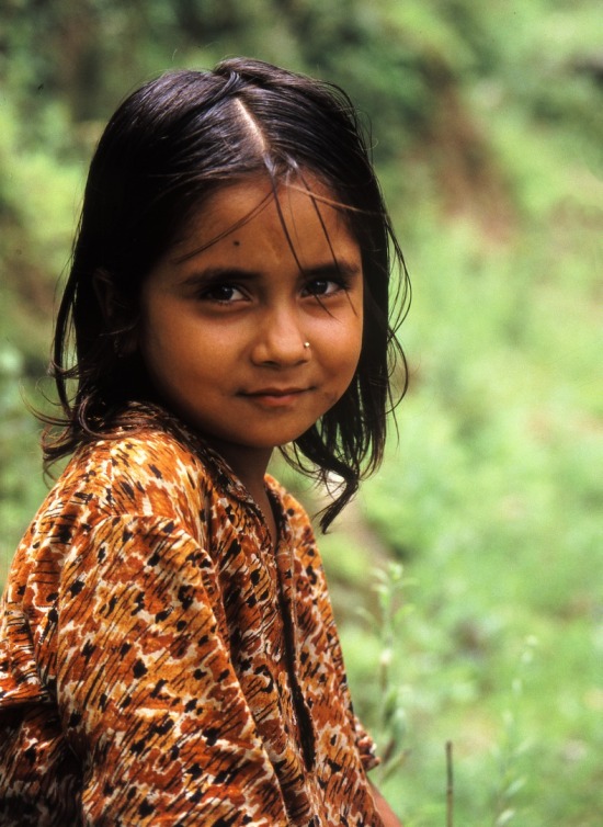 Piger fra Nepal som gerne vil fotograferes