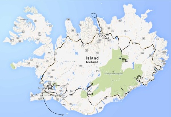 Islandsk landskab med vulkaner og natur