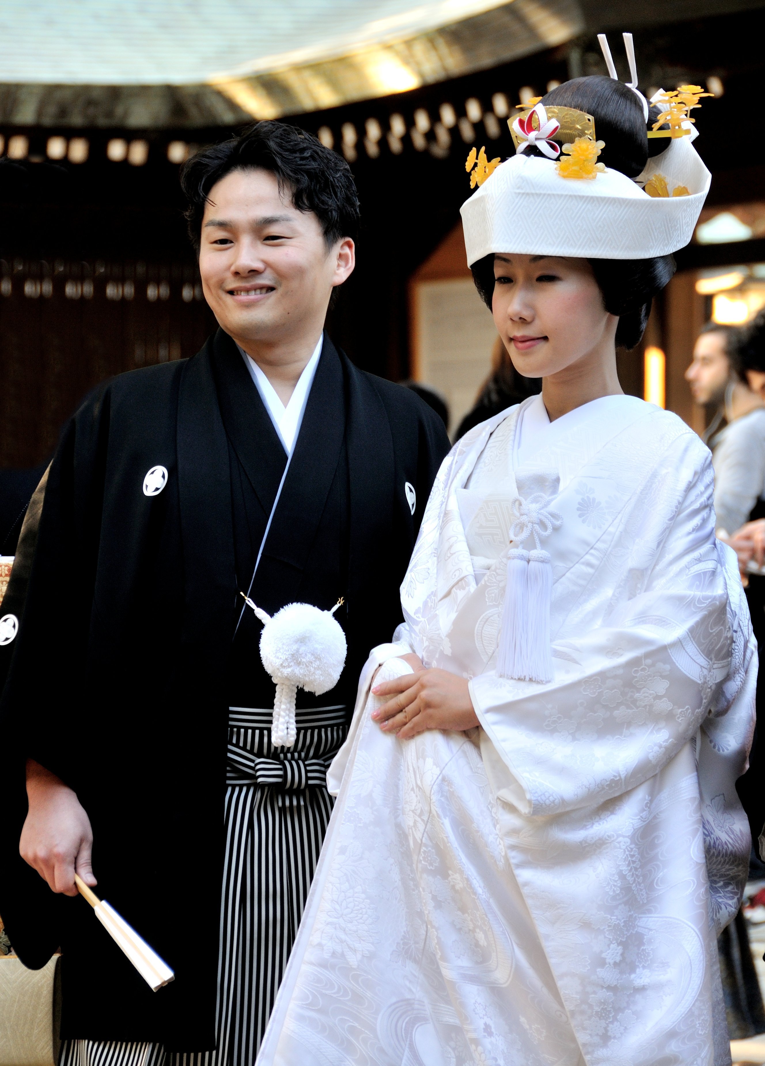Japansk bryllup &mdash; brud i traditionel dragt