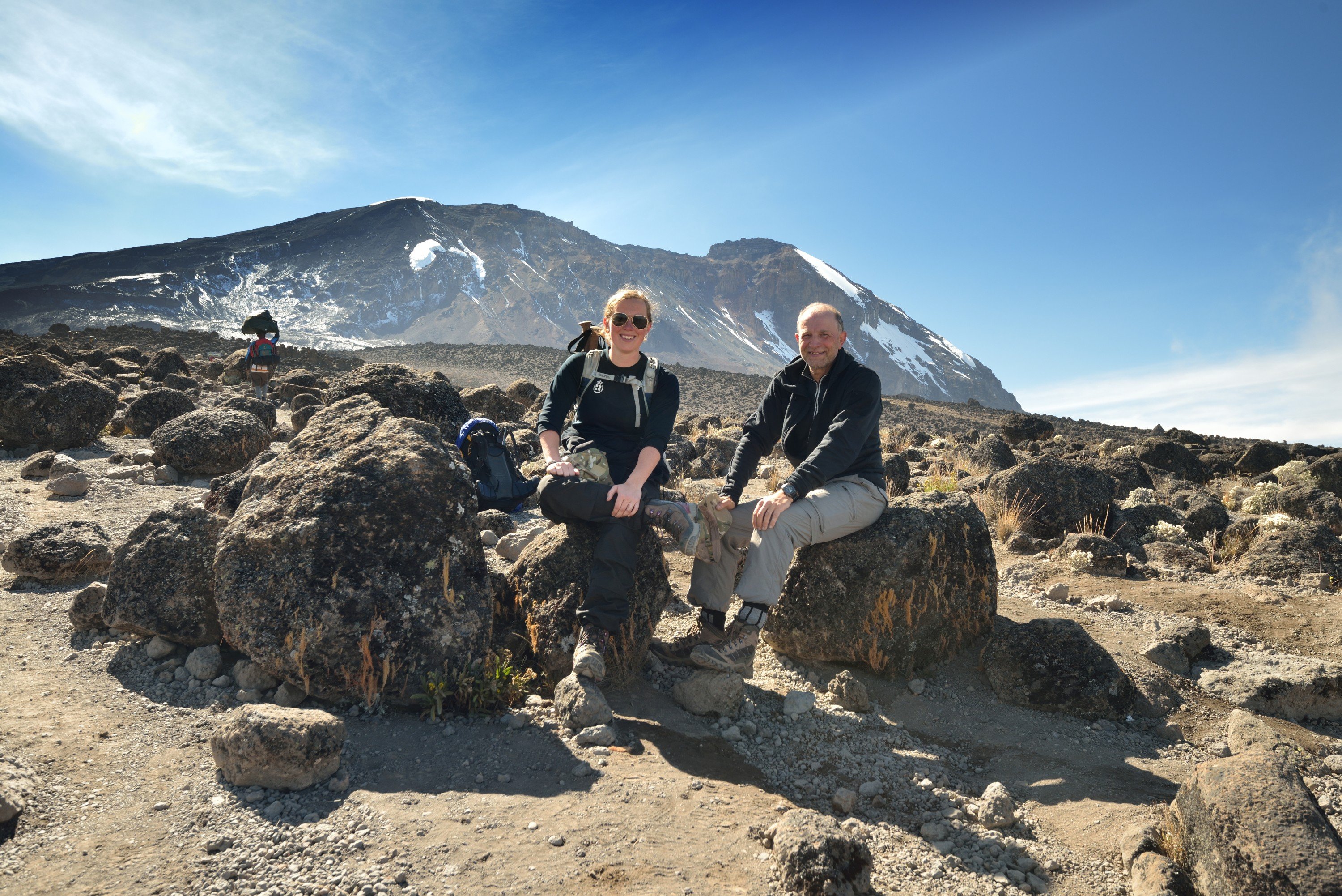 Freja og Carl i 4200 m på vej mod base-camp