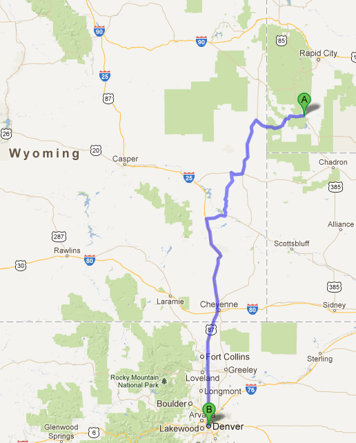 Køreturen fra Denver til Hot Springs tager ca. 6 timer