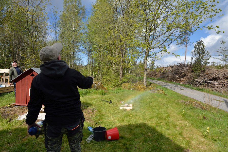 Regnbue over affyringsrampen